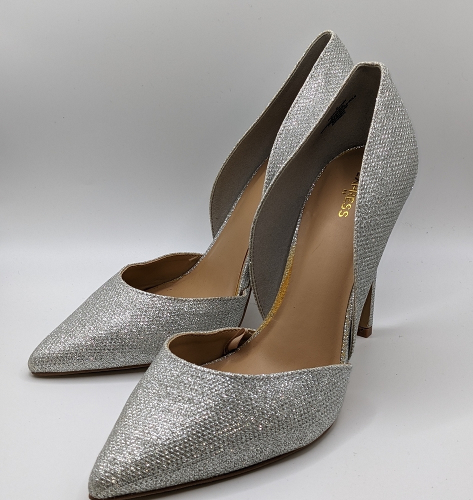 Express Silver sequined stiletto heels 9